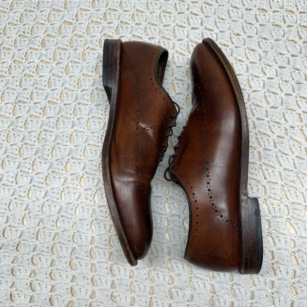 Allen Edmonds Fairfax Walnut Whole Cut Brogue Oxford Dress Shoes Sz 10.5 D Brown